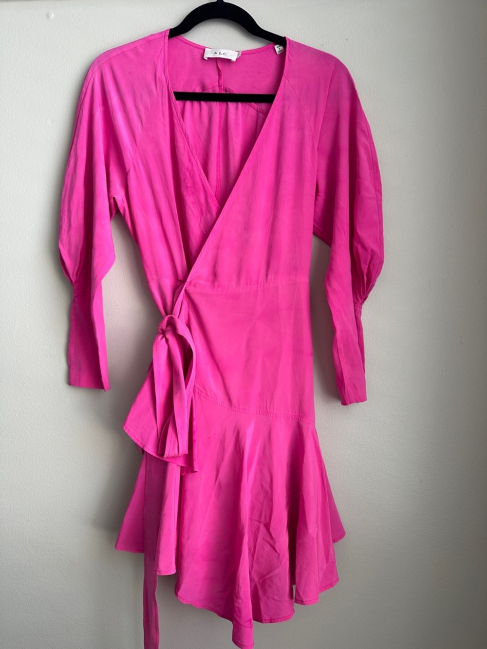 A.L.C. Pink Silk Wrap Dress